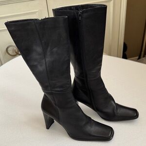 Sophisticated Black Heeled Boots from Italy